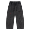 Snow Wash Drawstring Cotton Pants