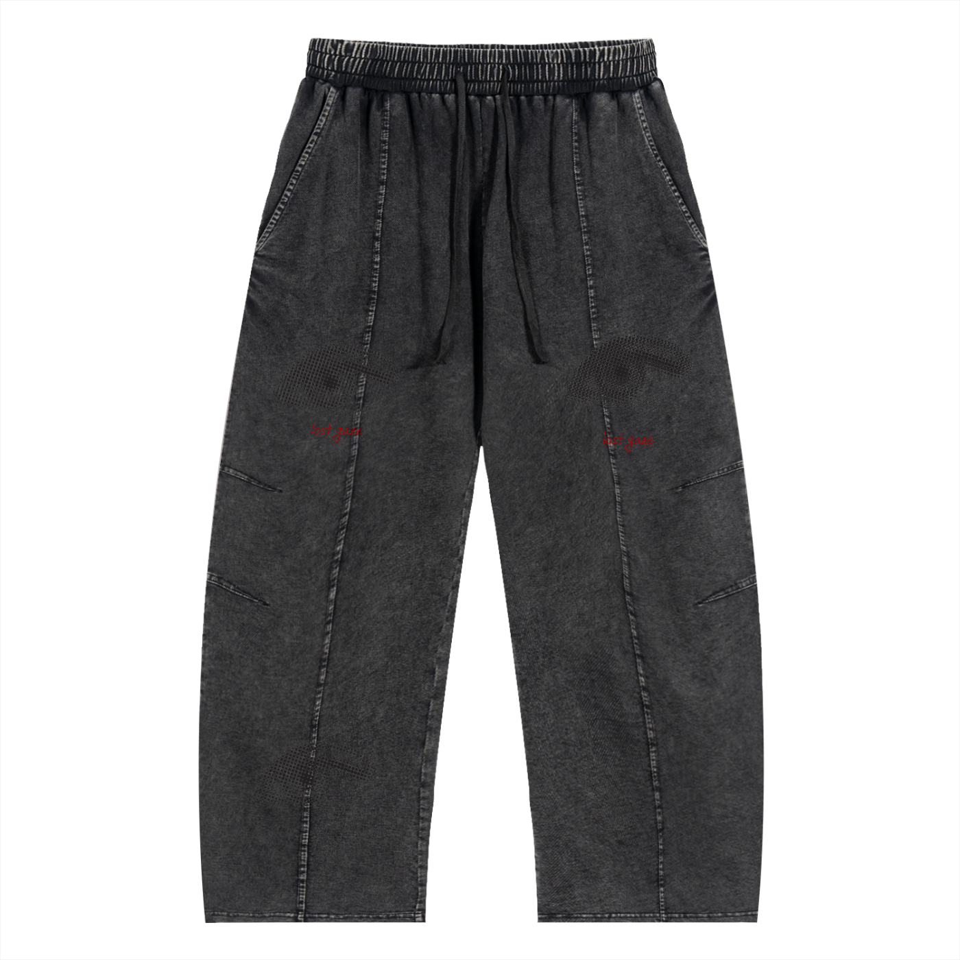 Snow Wash Drawstring Cotton Pants